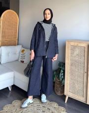 kapşonlu jean takım 2