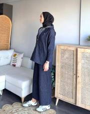 kapşonlu jean takım 3