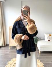 kürklü kot ceket 3