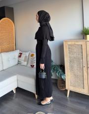 pelerinli triko elbise 2