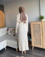 pelerinli triko elbise 3