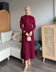 pelerinli triko elbise